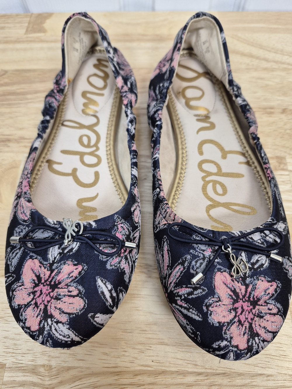 Sam Edelman Felicia Floral Brocade Ballet Flats Navy Pink Balletcore 8M